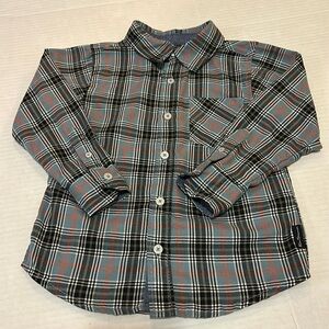 Boys Ben Sherman Plaid Long Sleeved Button Up Dress Shirt size 3T